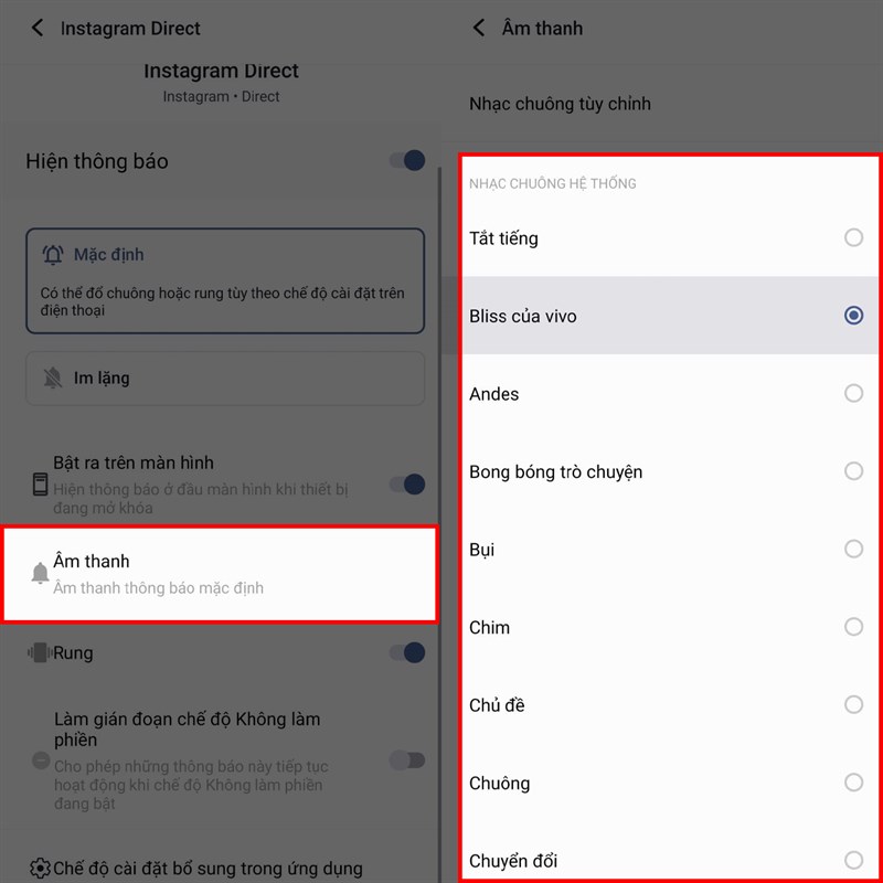 Hướng dẫn cách đổi âm thanh thông báo Instagram