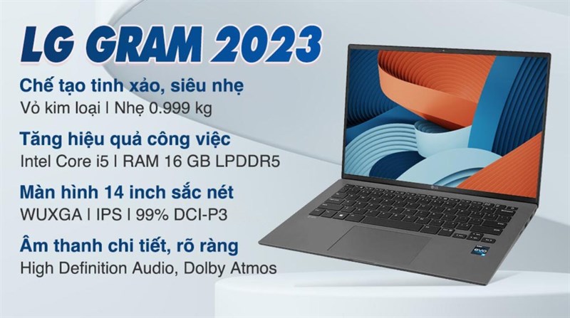 Laptop LG gram 2023 i5 1340P/16GB/256GB/Win11 