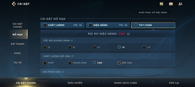 Thiết lập đồ họa game Liên Minh Huyền Thoại: Tốc Chiến trên Redmi Note 12 Thiết lập đồ họa game Liên Minh Huyền Thoại: Tốc Chiến trên Redmi Note 12
