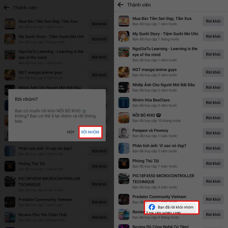 Cách rời nhiều nhóm trên Facebook