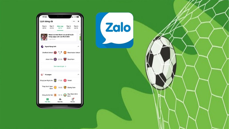 Cách xem lịch bóng đá trên Zalo