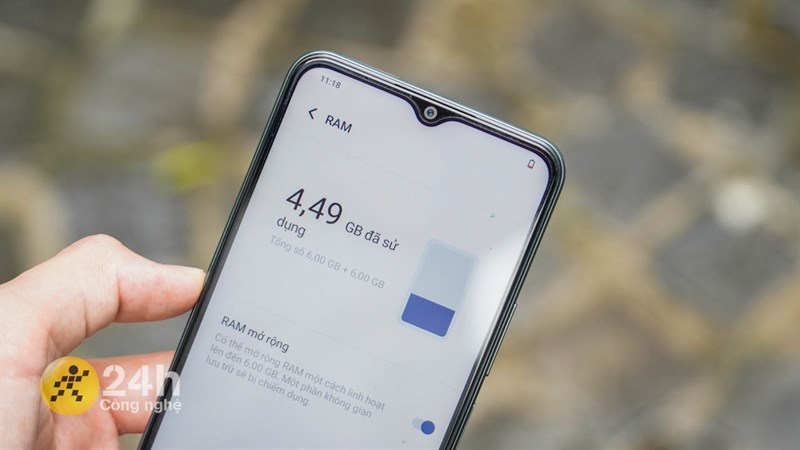 Tính năng mở rộng RAM trên Vivo Y17s.