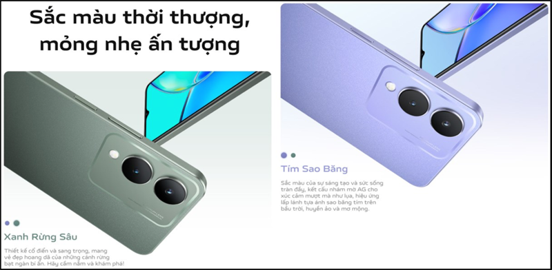 Hai tùy chọn màu sắc đầy cá tính của Vivo Y17s.