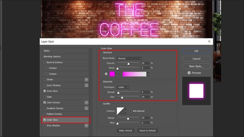 Cách làm chữ phát sáng trong Photoshop