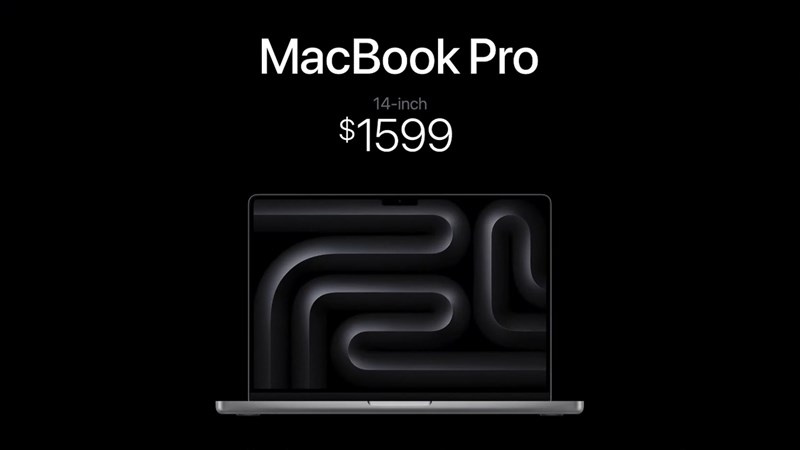 MacBook Pro 14 M3 có giá khởi điểm từ 1.599 USD