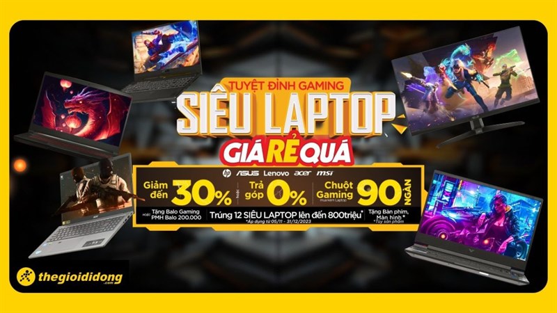 Quay số may mắn cơ hội trúng 12 siêu laptop trị giá đến 800 triệu | Laptop giảm đến 30% Quay số may mắn cơ hội trúng 12 siêu laptop trị giá đến 800 triệu | Laptop giảm đến 30%