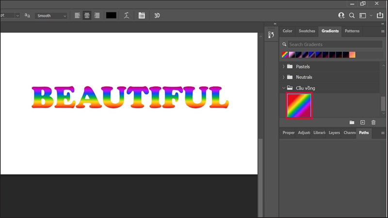 Cách tạo Gradient cầu vồng trong Photoshop