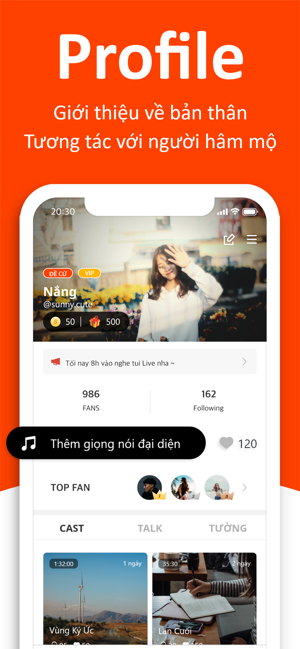 Screenshots Spoon Radio: Mạng xã hội âm thanh trực tuyến