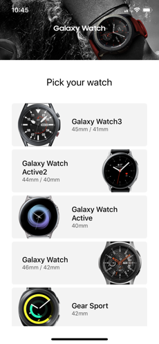 Screenshots Galaxy Watch: Ứng dụng kết nối đồng hồ Samsung với iPhone