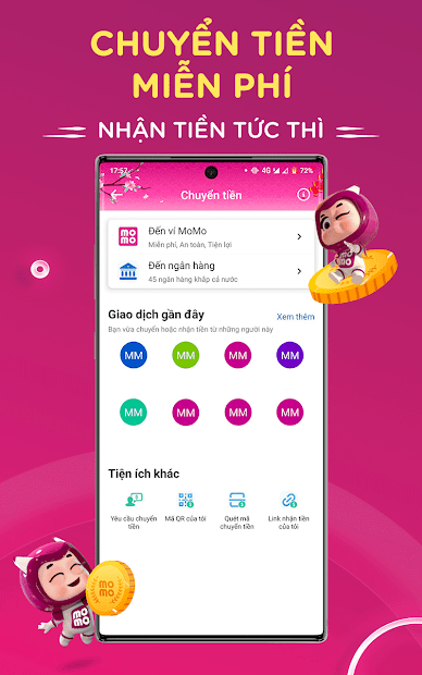 Screenshots Ví điện tử MoMo: nạp tiền & thanh toán tiện lợi tại Việt Nam