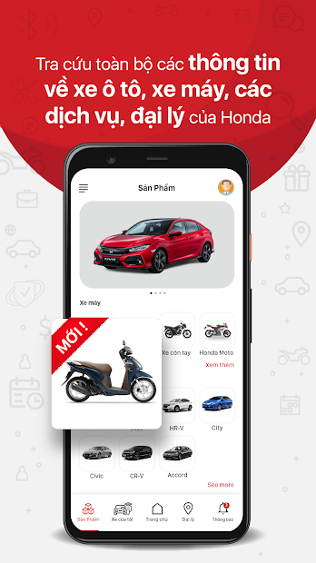 Screenshots Ứng dụng bảo trì xe My Honda+