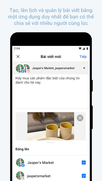 Screenshots Trình quản lý trang Facebook