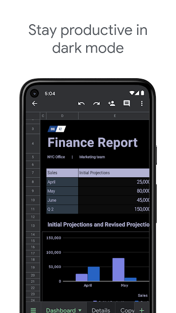 Screenshots Google Sheet - Ứng dụng trang tính của google