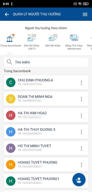 Screenshots Sacombank mBanking - Ứng dụng dành cho chủ thẻ Sacombank