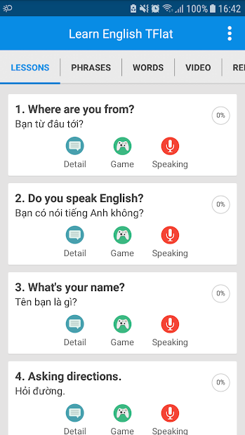 Screenshots Học Tiếng Anh Giao Tiếp TFlat: Ứng dụng học tiếng Anh giao tiếp miễn phí