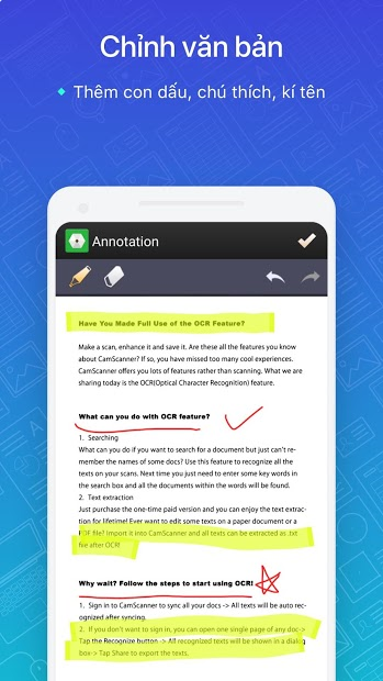 Screenshots CamScanner: Máy quét tài liệu, giấy tờ ngay trên điện thoại