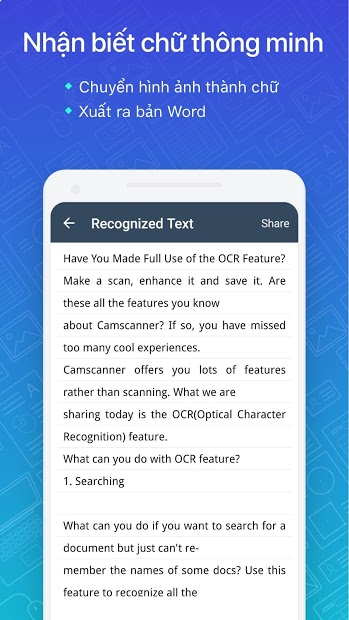 Screenshots CamScanner: Máy quét tài liệu, giấy tờ ngay trên điện thoại