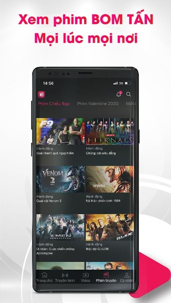 Screenshots Onme: Ứng dụng xem truyền hình, phim bom tấn đặc sắc