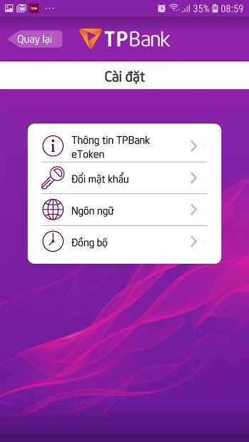 Screenshots TPBank eToken TPBank