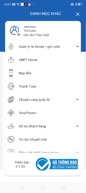 Screenshots My VNPT: Quản lý dịch vụ di động, cáp quang, truyền hình