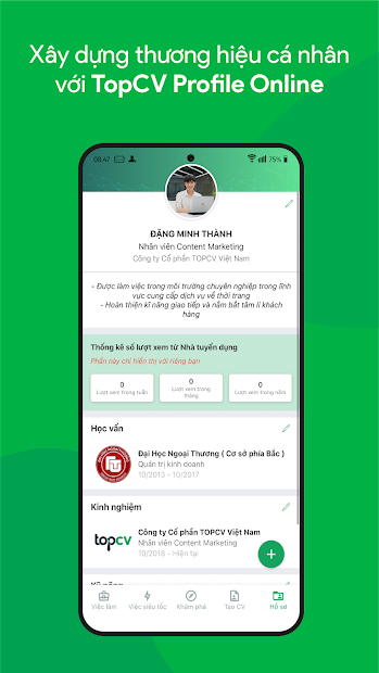 Screenshots TOPCV - Tạo CV và tìm việc làm phù hợp
