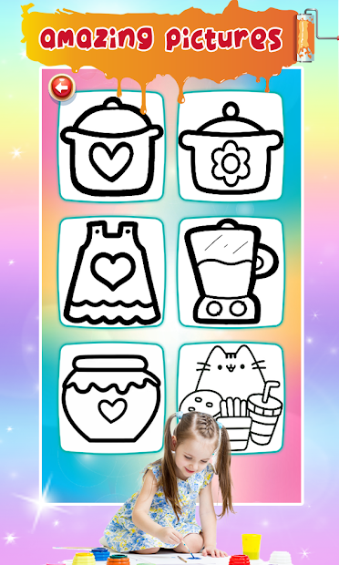 Screenshots Kitchen Coloring Book With Animation - Glitter: Sách tô màu dụng cụ nhà bếp cho bé