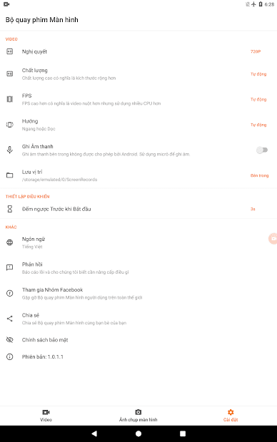 Screenshots Quay video màn hình - Trình ghi màn hình, quay phim dành cho Android