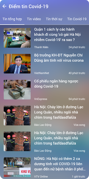 Screenshots COVID-19: Cập nhật thông tin dịch bệnh COVID-19 liên tục