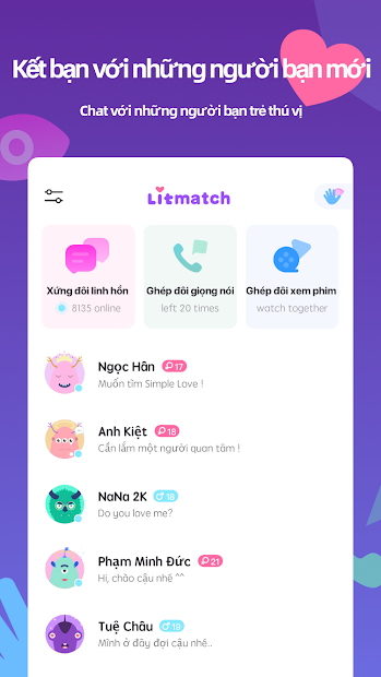 Screenshots Litmatch - Kết nối, trò chuyện, nhắn tin ngẫu nhiên cùng bạn mới