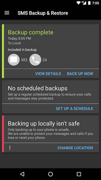 Screenshots SMS Backup & Restore - Sao lưu và phục hồi tin nhắn, dữ liệu