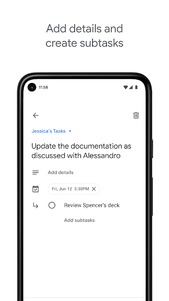 Screenshots Google Task - Nhắc nhở công việc cho bạn
