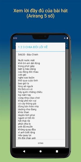 Screenshots Mã số Karaoke Vietnam: Tra cứu hơn 50.000 mã karaoke 5 số, 6 số