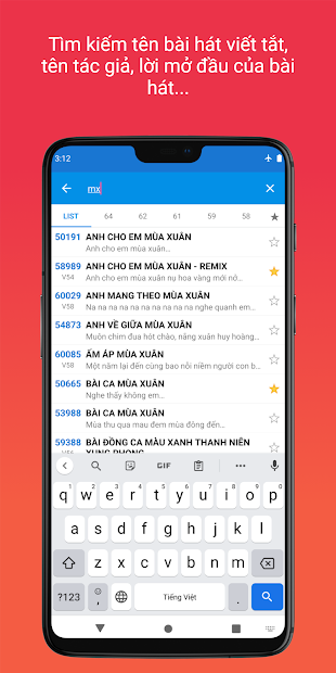Screenshots Mã số Karaoke Vietnam: Tra cứu hơn 50.000 mã karaoke 5 số, 6 số