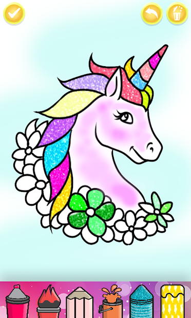 Screenshots Glitter Unicorn Coloring Book - Rainbow Drawing - Sách tô màu mẫu kì lân đáng yêu