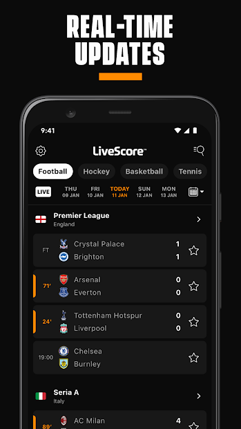 Screenshots LiveScore - Cập nhật tỉ số bóng đá