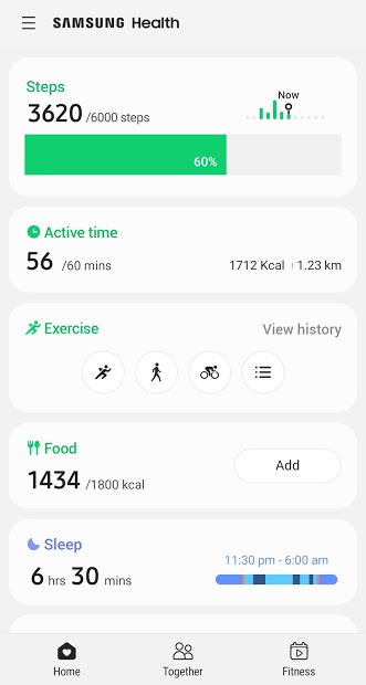 Screenshots SAMSUNG HEALTH: Ứng dụng theo dõi sức khỏe của Samsung