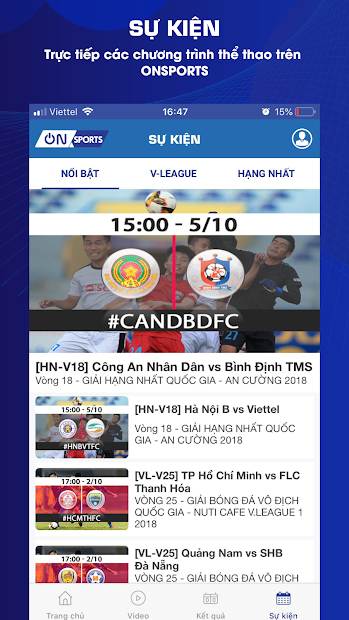 Screenshots On Sports: Ứng dụng cập nhật tin tức thể thao, tỷ số bóng đá trực tuyến