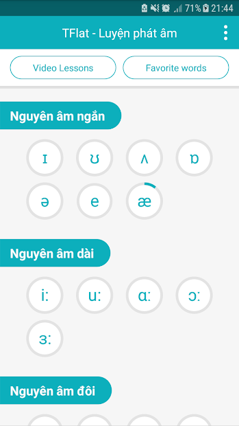 Screenshots Học phát âm tiếng Anh TFlat: Kỹ năng phát âm chuẩn