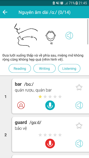 Screenshots Học phát âm tiếng Anh TFlat: Kỹ năng phát âm chuẩn