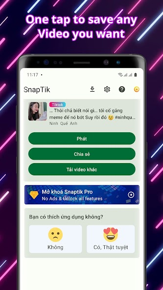 Screenshots SnapTik: Tải video TikTok không có logo, xóa logo video TikTok trên điện thoại