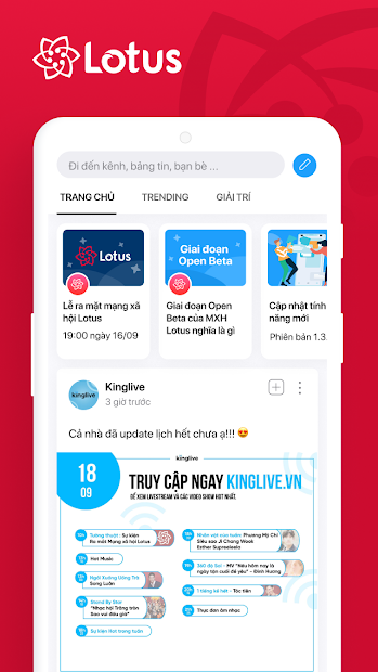 Screenshots Lotus - Mạng xã hội của người Việt