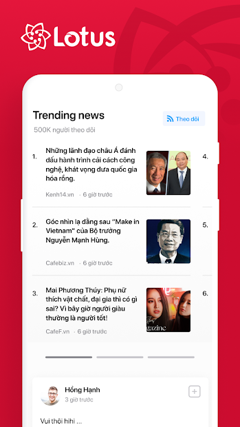 Screenshots Lotus - Mạng xã hội của người Việt
