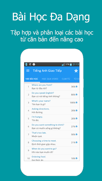 Screenshots Luyện nghe tiếng Anh giao tiếp - App học tiếng Anh miễn phí