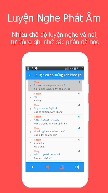 Screenshots Luyện nghe tiếng Anh giao tiếp - App học tiếng Anh miễn phí