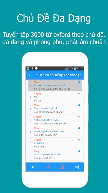 Screenshots Luyện nghe tiếng Anh giao tiếp - App học tiếng Anh miễn phí