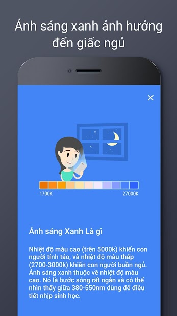 Screenshots Blue Light Filter - Ứng dụng bảo vệ mắt chống tia sáng xanh