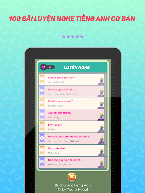 Screenshots Bucha học tiếng Anh - App học tiếng Anh giao tiếp, từ vựng, ngữ pháp
