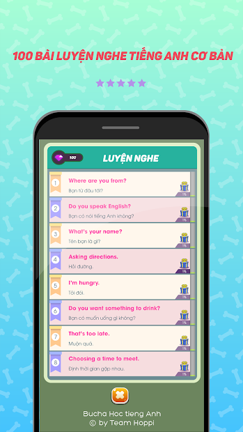Screenshots Bucha học tiếng Anh - App học tiếng Anh giao tiếp, từ vựng, ngữ pháp