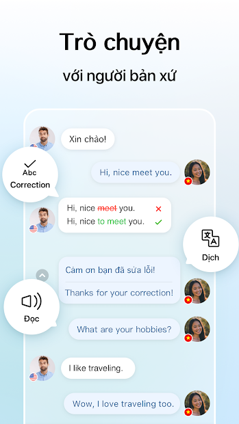 Screenshots HelloTalk - Ứng dụng học tiếng Anh, nói và giao tiếp đa dạng ngôn ngữ