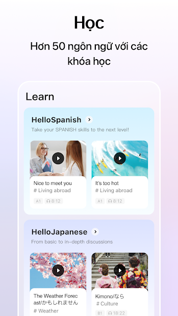 Screenshots HelloTalk - Ứng dụng học tiếng Anh, nói và giao tiếp đa dạng ngôn ngữ